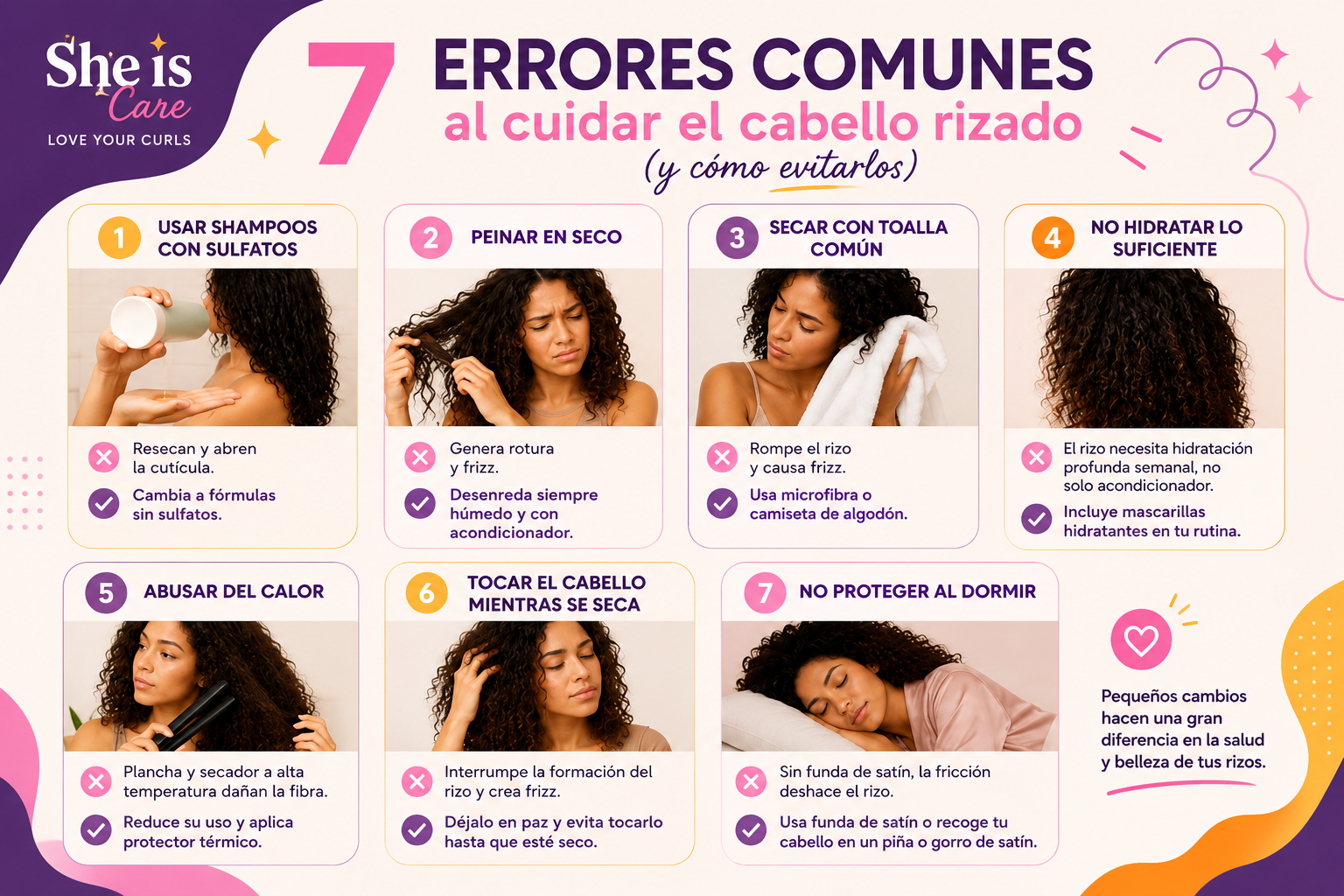 Cómo cuidar el cabello rizado: 7 errores comunes que debes evitar